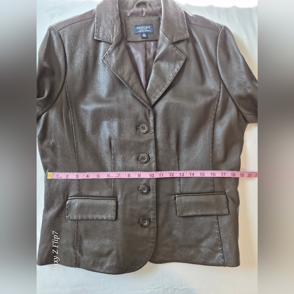 ​Sonoma Life + Style XL Brown Lambskin Leather Blazer Jacket - Soft & Classic - Picture 5 of 8